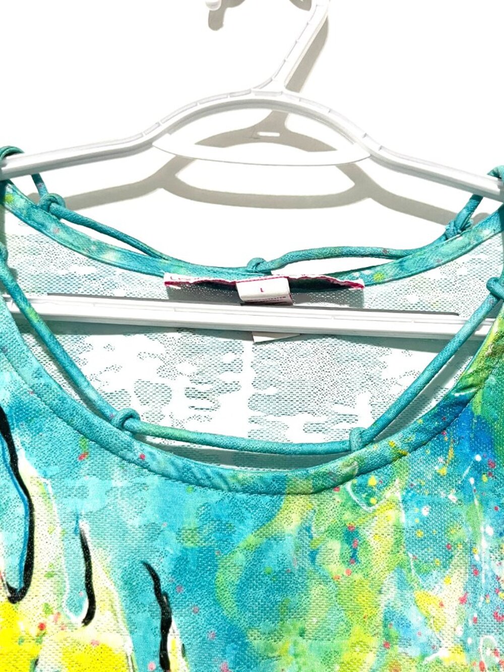 Leoma Lovegrove Tropical Fish Coverup Dress L Resort Beach AOP Vacation Island - Picture 3 of 7
